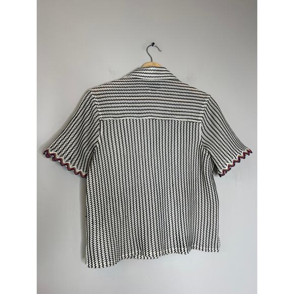 NEW Saylor Verna Crochet Knit Stripe Shorts Rickrack Trim Set Black Size: Large - Picture 7 of 11